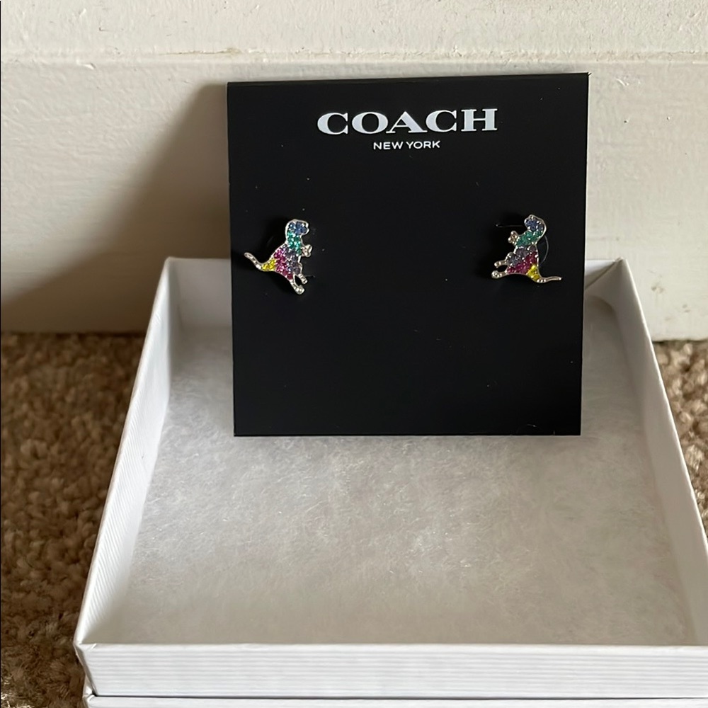 Coach Pave Rexy Stud Earrings
